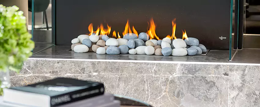 Double-Height Fireplace Design Refurbishment in La Providence, Quebec